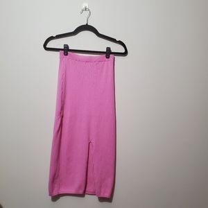 Free People pink skyline midi skirt